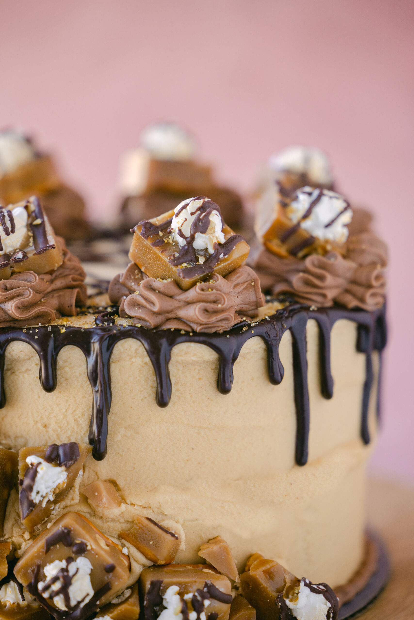 Case Study: Cache Toffee Collection Party Photoshoot | Elle Marketing and Events | Close up of Toffee Cake