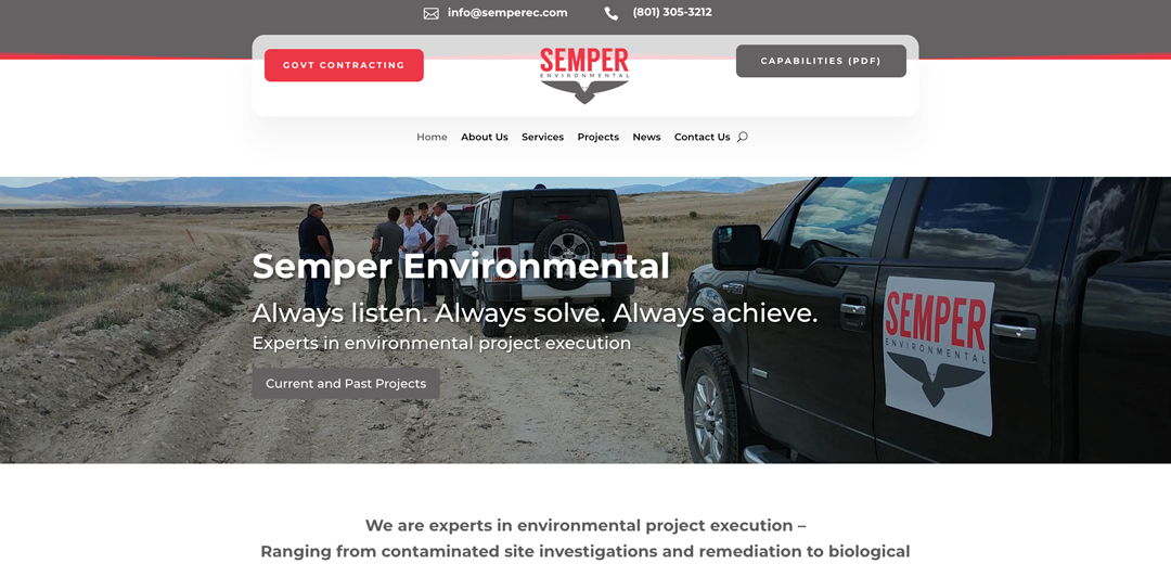 Semper Environmental website