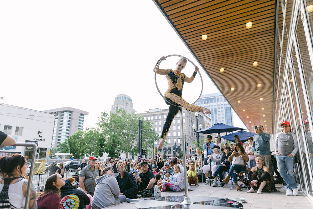 Case Study: SLC Busker Fest Event Photography & Event Marketing by Elle Marketing and Events | aerialist