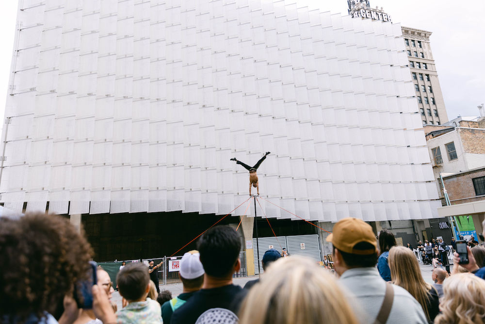 Case Study: SLC Busker Fest Event Photography & Event Marketing by Elle Marketing and Events | Pancho libre performance