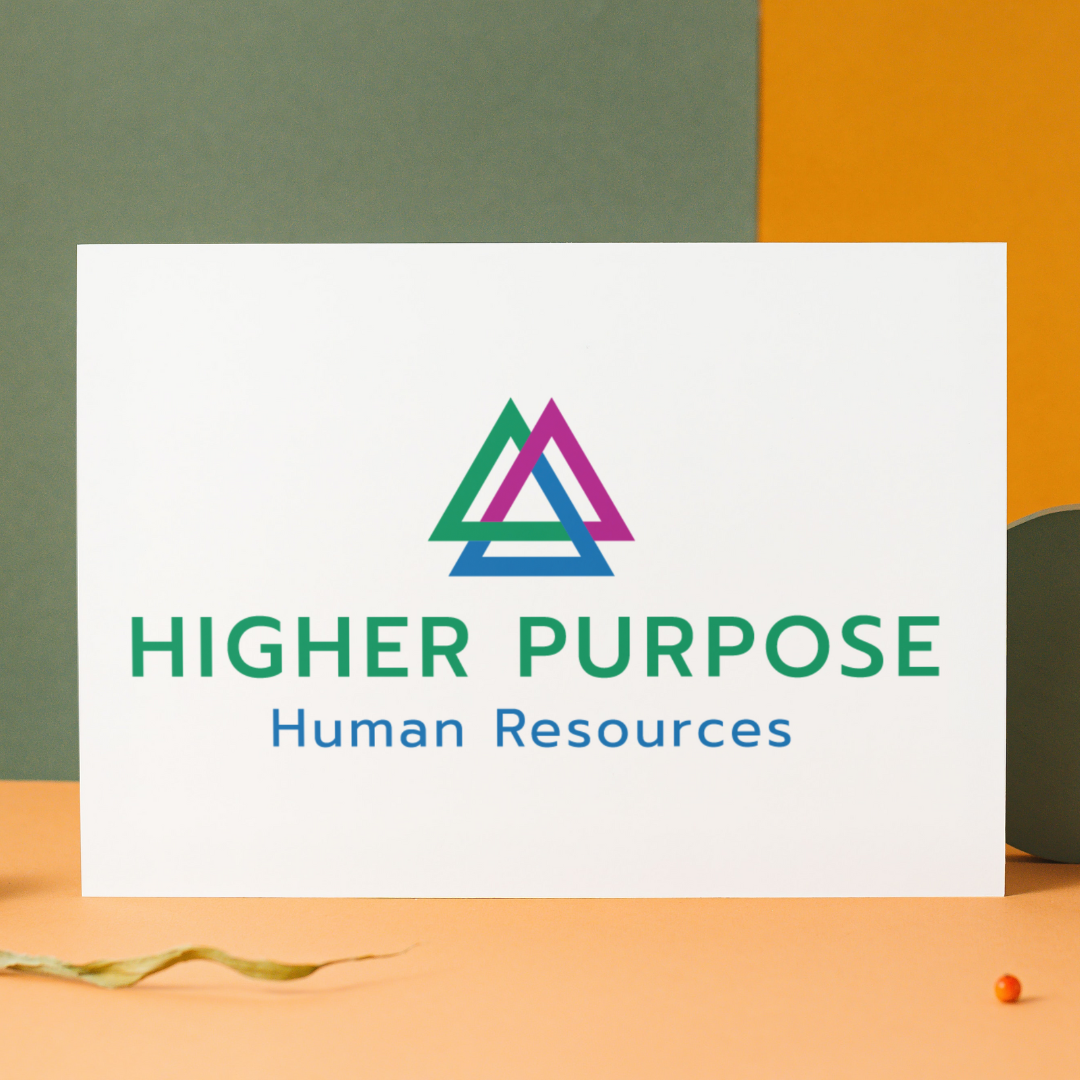 Case Study: Higher Purpose Human Resources Logo Design by Elle Marketing and Events | Mobile About Page on Phone