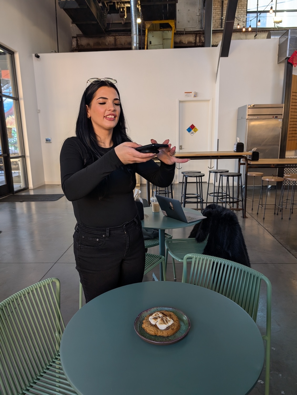 Michaela Wiblin creating social media video content for Woodbine during a brand content shoot